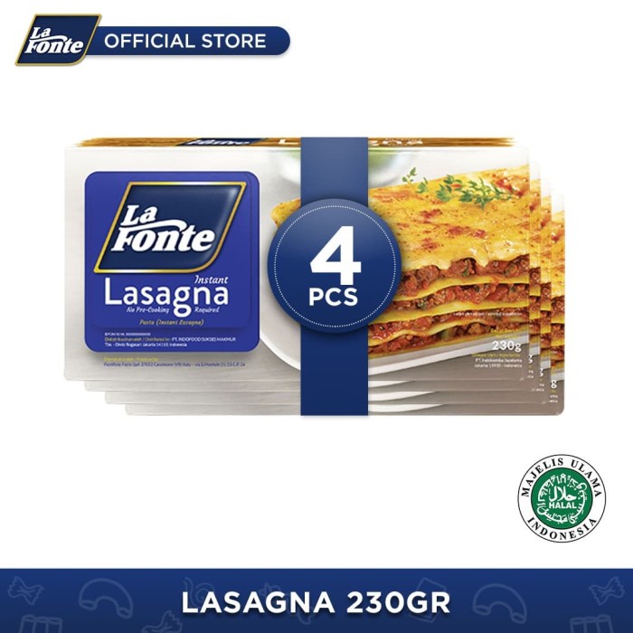 

Pasta-Aneka- 4 Pcs - La Fonte Lasagna 230Gr -Aneka-Pasta.