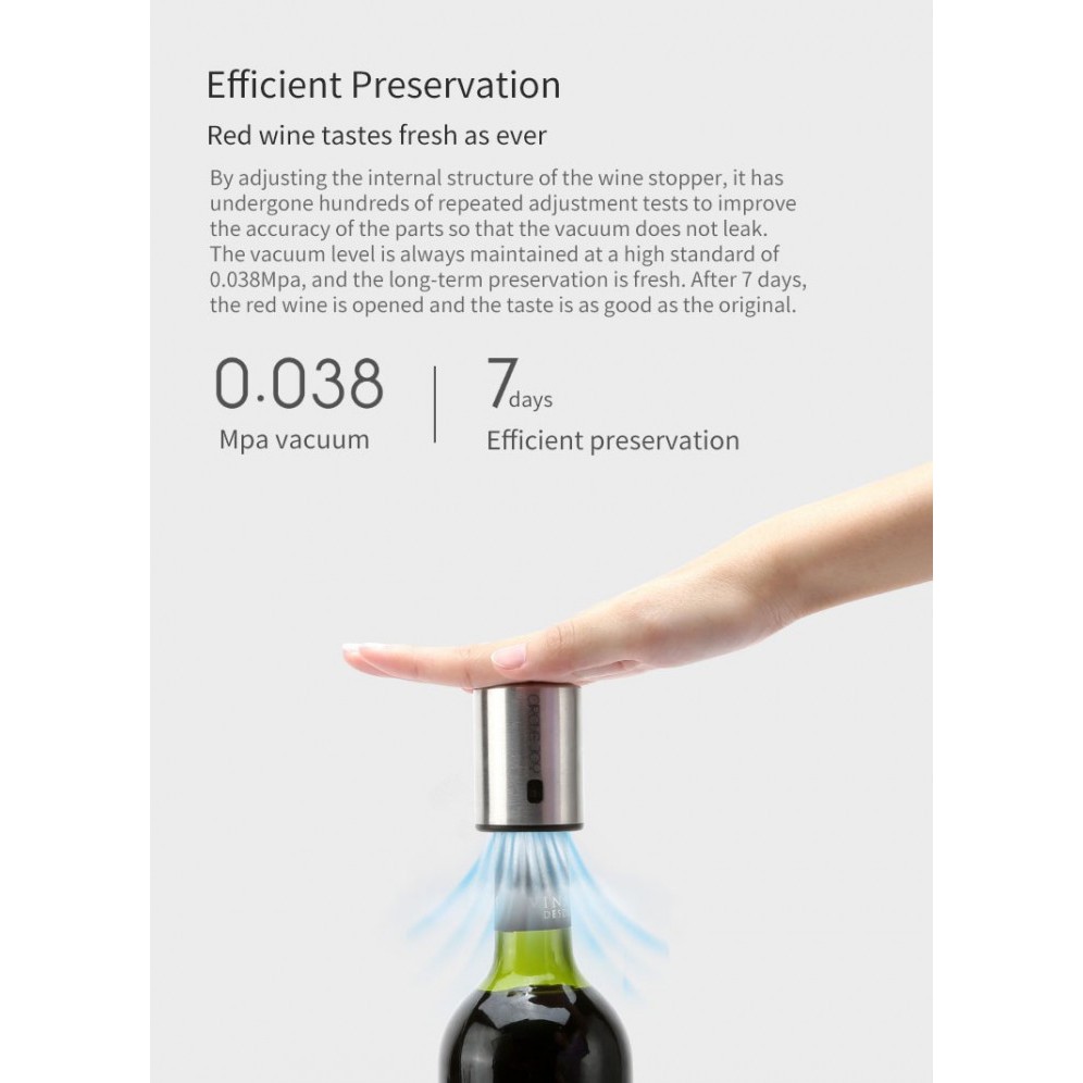 XIAOMI CIRCLE JOY Smart Wine Bottle Stopper Vacuum Function - CJ-JS01