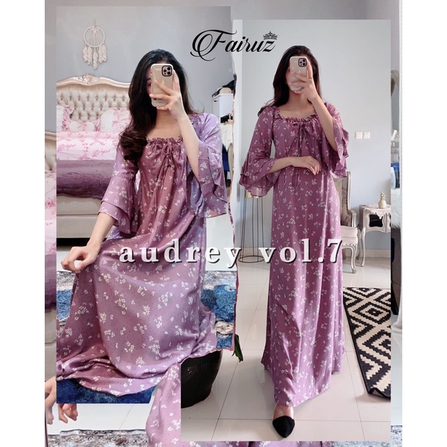 Daster arab FAIRUZ AUDREY Homedress Rayon Homewear Original Label-FAY: LAVENDER VOL.7
