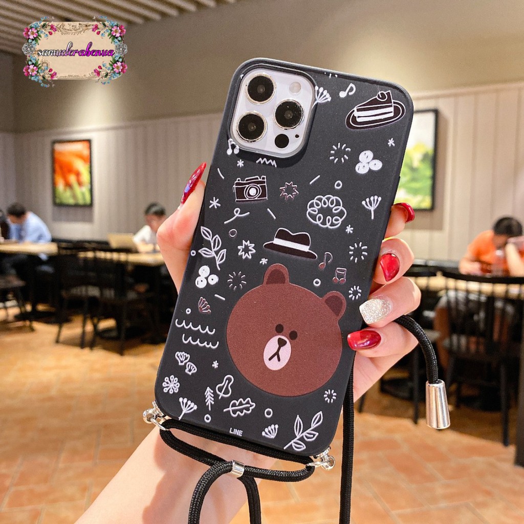 SS157 Softcase Slingcase Lanyard BEAR Xiaomi Redmi Note 4 4x 5a Prime 6 7 8 9 10x Pro 9s SB1517