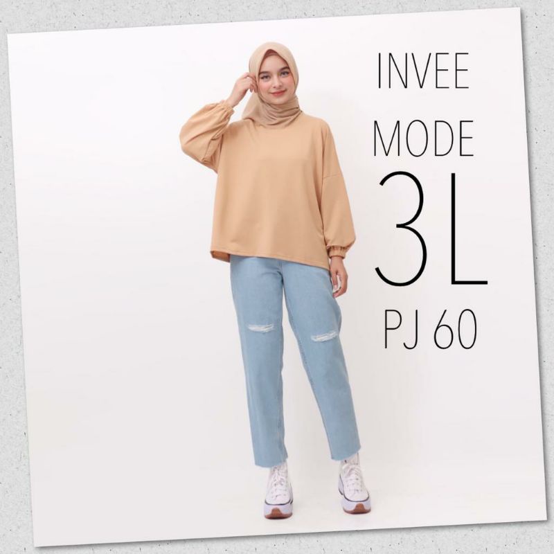 ATASAN BLOUSE WANITA BATWING JUMBO BIGSIZE OVERSIZE BABYTERRY SPANDEX - 1781-8