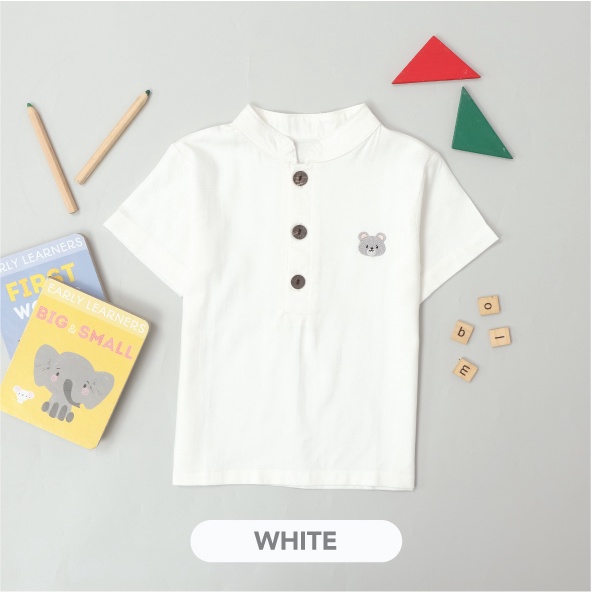Mooi Kemeja Anak Laki-laki Rama Shirt-WHITE