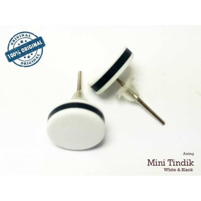 Sepasang Anting Tindik Pria / Wanita Trendi Titanium Putih 9mm