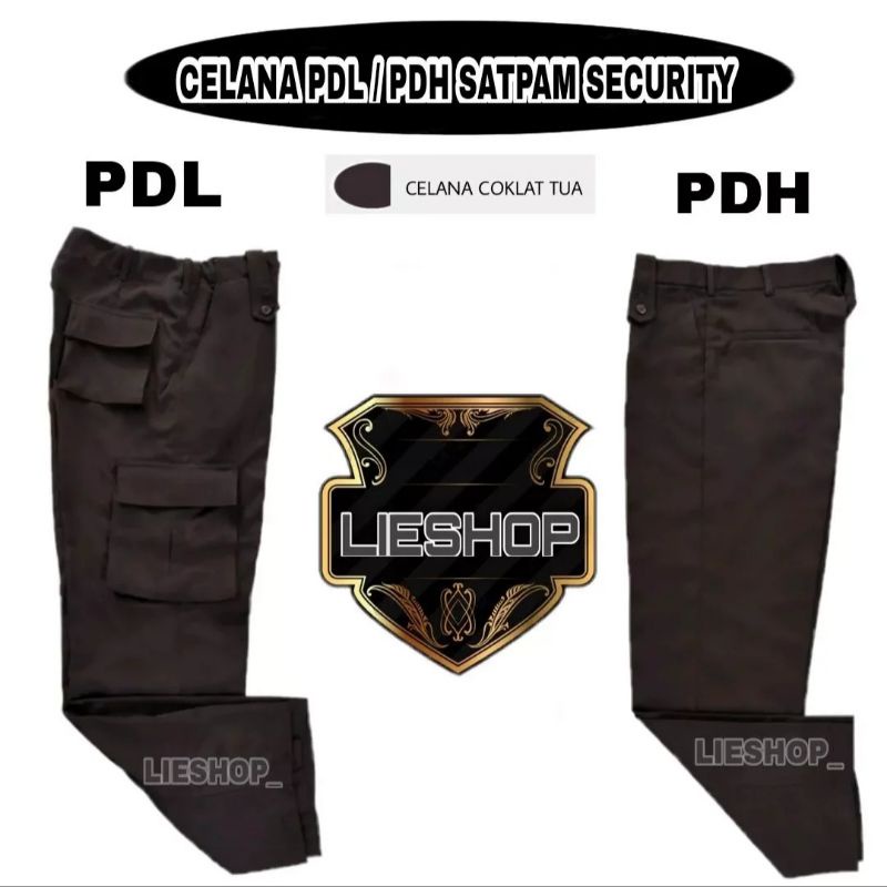 CELANA  PDL PDH SECURITY SATPAM TERBARU COKLAT TUA