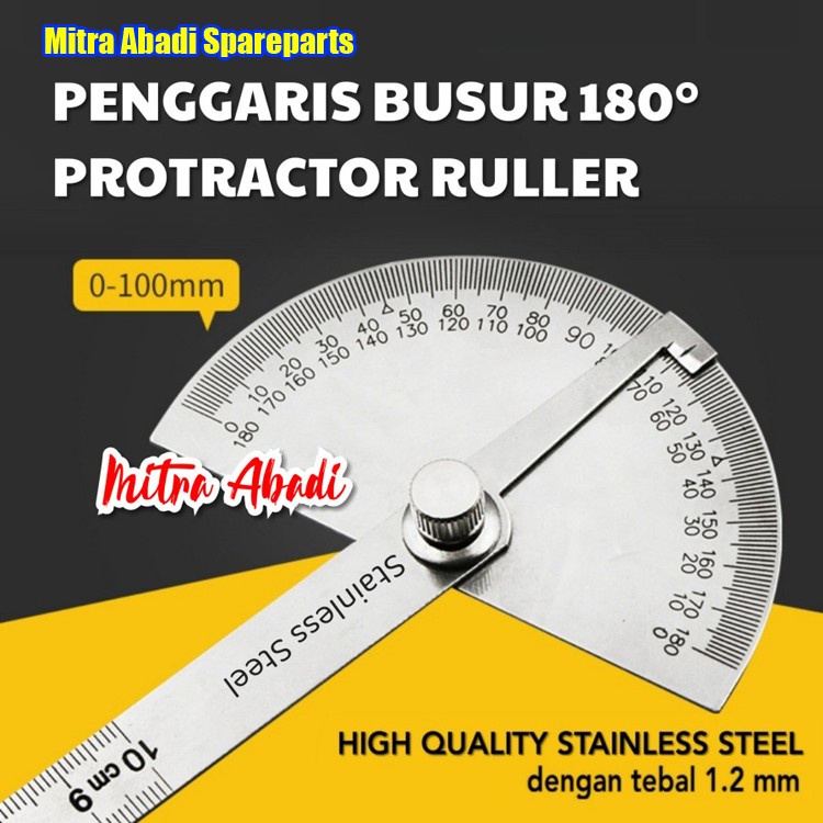 

Penggaris Busur 180° Stainless Steel Protractor Angle Ruler