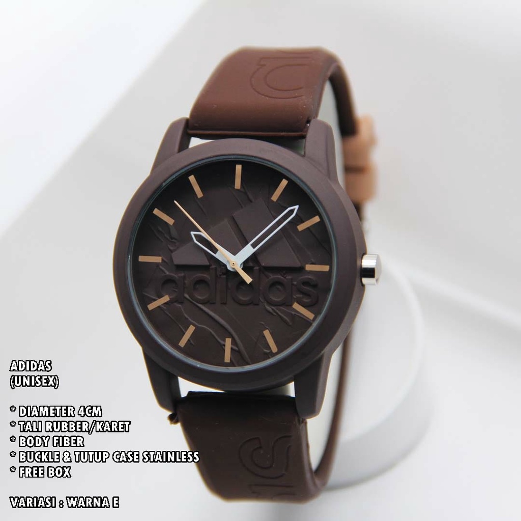 (BISA COD) JAM TANGAN UNISEX TALI RUBBER BODY BULAT POLOS