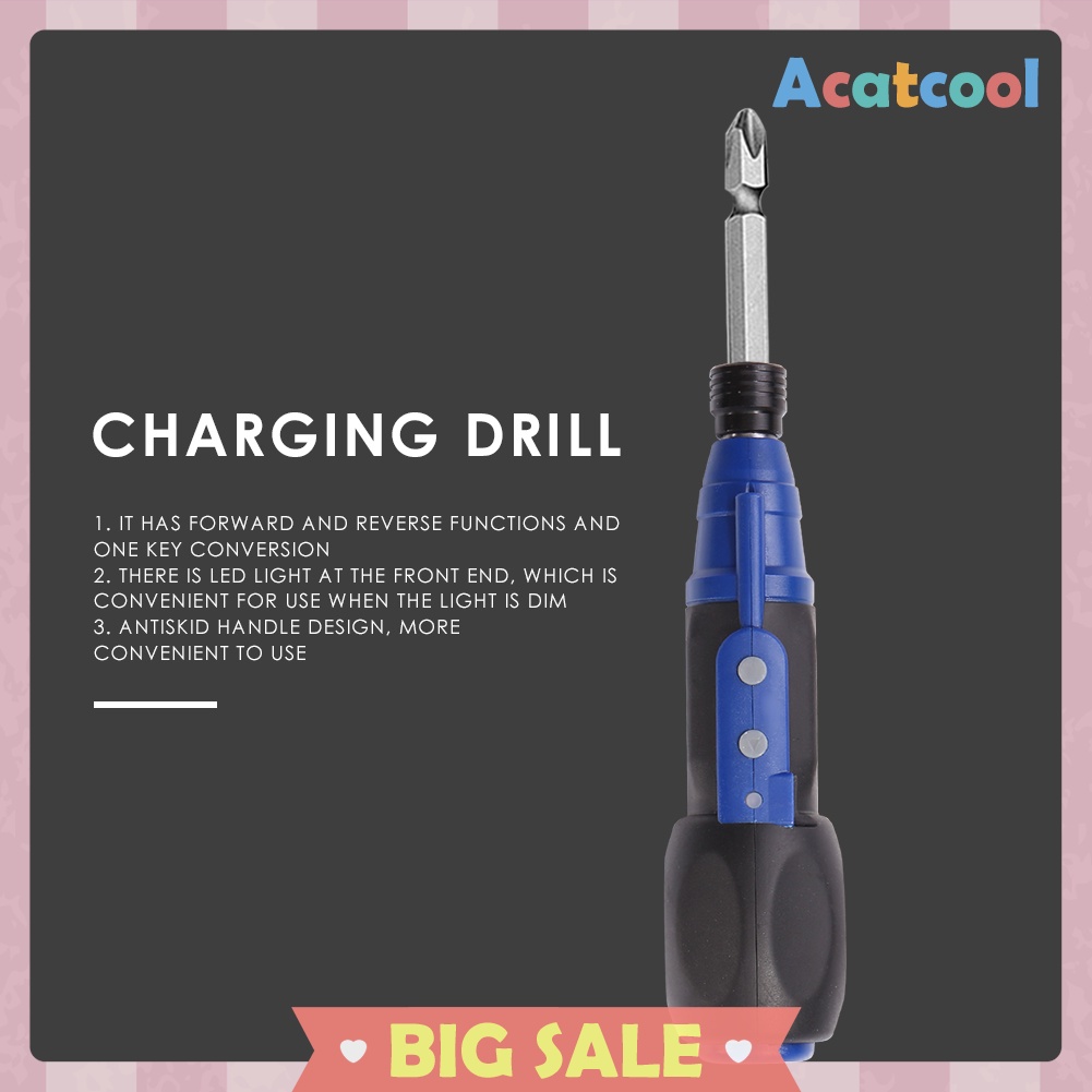 Anti-slip Handle Big Torque Mini Electric Screwdriver USB Charging Drill