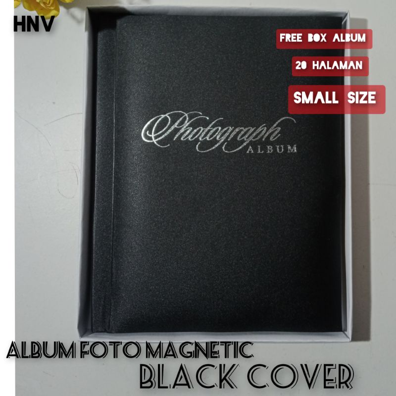 [PROMO] Photograph Album Magnetic White Sheet Small Size BLACK COVER Free Box