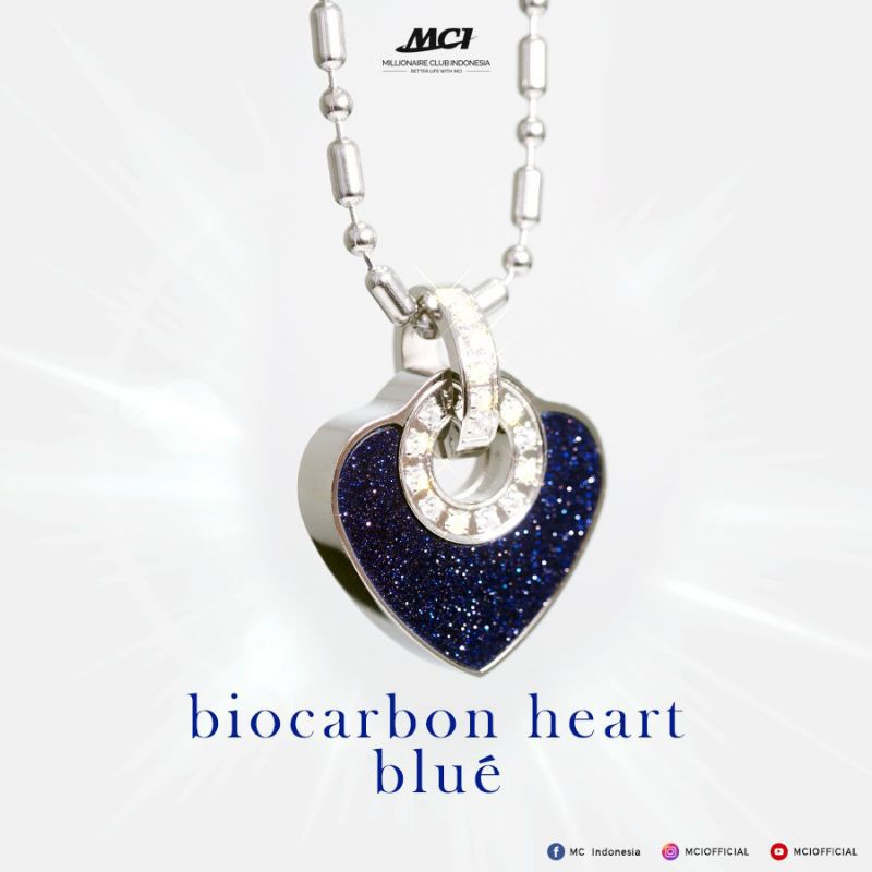 Bio Carbon Heart Blue Pendant MCI