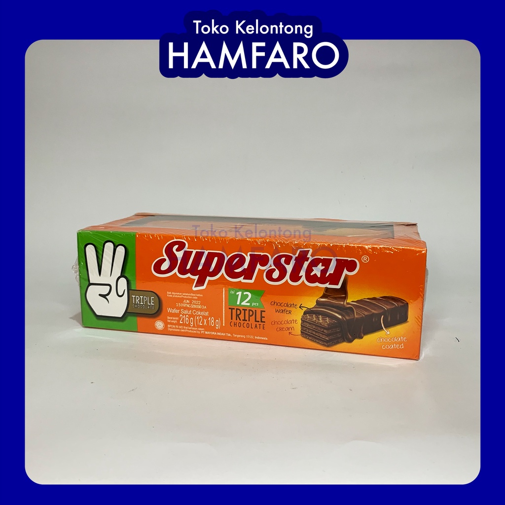 

WAFER SUPER STAR TRIPLE CHOCOLATE 1 PACK ISI 12 PCS