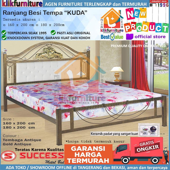 Ranjang Besi Tempat Tidur Besi Tempa New Kuda Success 180x200 cm