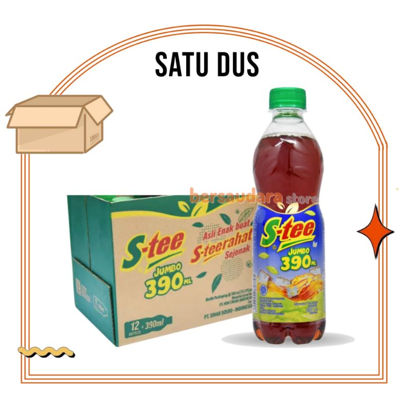 

S-tee Botol PET Jumbo 390 ml satudus isi 12