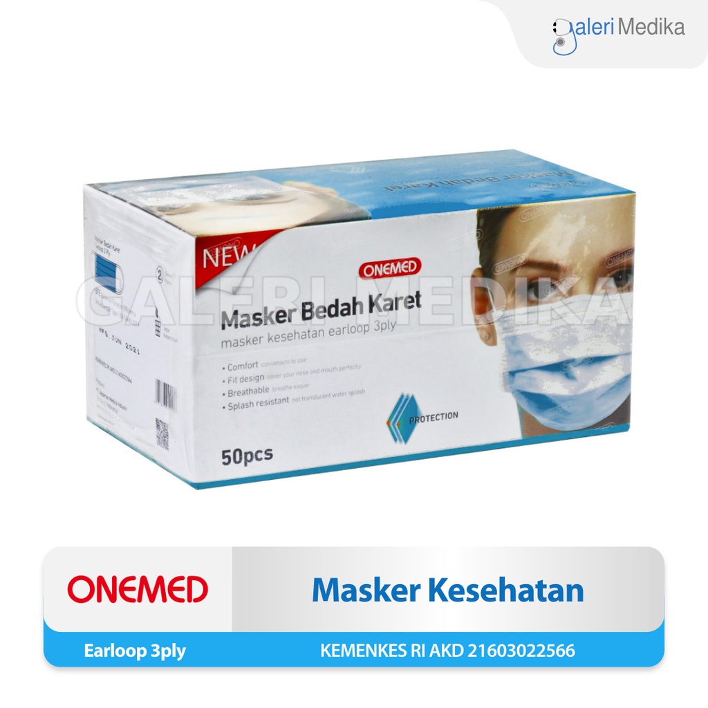 Onemed Masker Bedah Earloop Box Isi 50 pcs