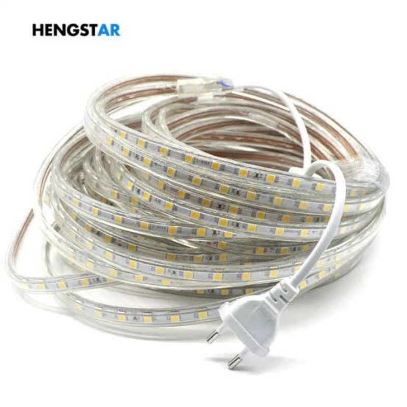 Lampu Led Strip ICE BLUE 10 Meter + Adaptor AC 220V BIRU ES  Stripled Selang Outdoor  Indor SMD 5050