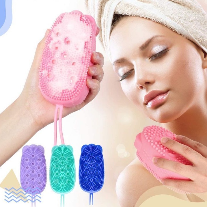 SIKAT SILICONE LEMBUT DISPENSER 2 SISI /SPONGE MANDI DISPENSER SILICON / SHOWER BRUSH / SPONGE MANDI 2 SISI