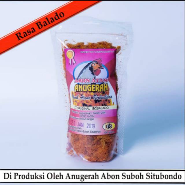 

Abon Ayam Asli - Rasa Balado 100gr