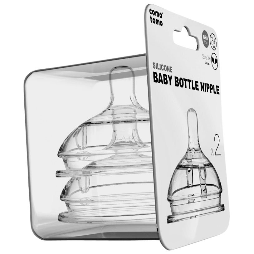 Comotomo Replacement Nipple Bottle - Dodot pengganti untuk botol susu Como Tomo 1 2 3 holes y cut