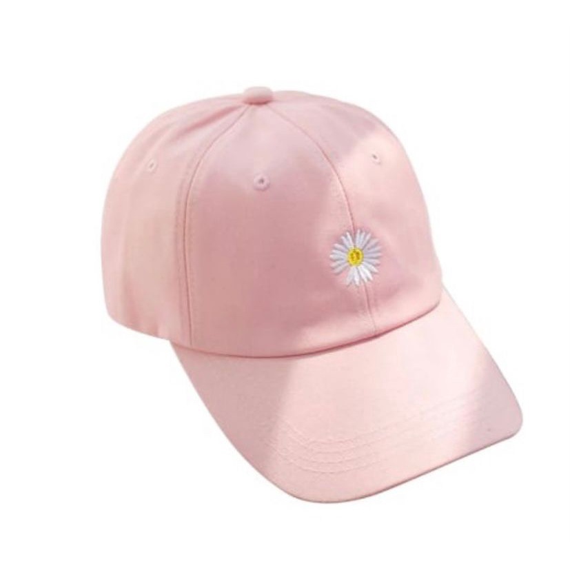 Trendy Topi Baseball Pria Wanita Dewasa Bordir Bunga daisy