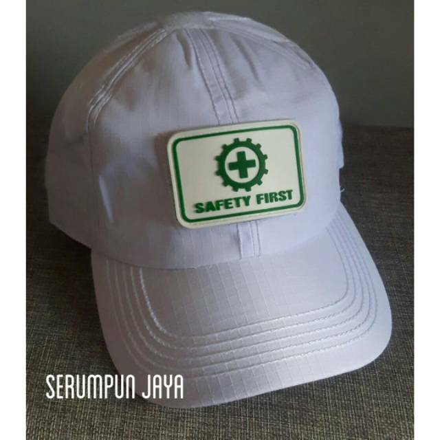 TOPI SAFETY FIRST - TOPI SAFETY FIRST VELCRO PUTIH