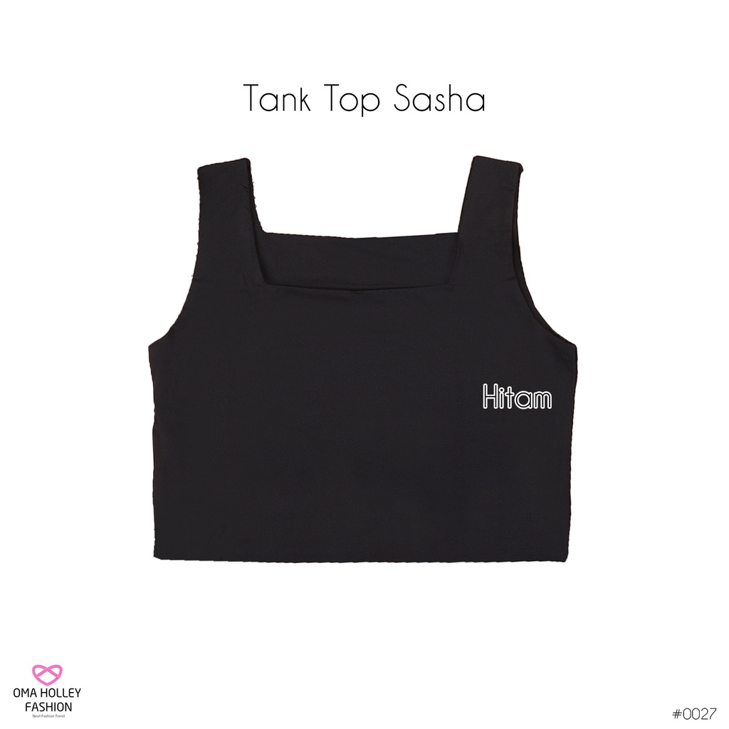 (COD) OH Fashion Tanktop Sasha Korea Bahu Lebar Wanita #0027 (Part 1)-Hitam