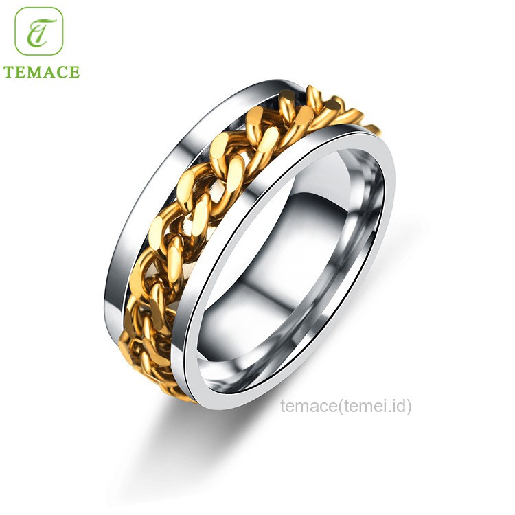 Cincin Titanium Wanita Lapis Emas Anti Karat CT20-18