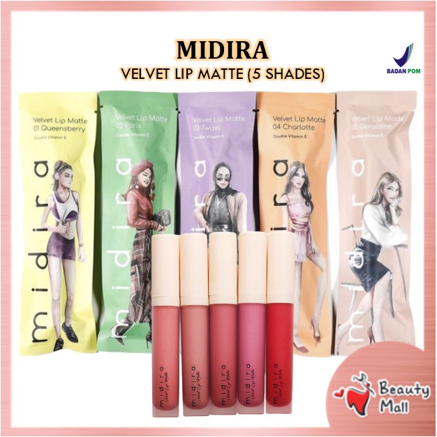 Midira Velvet Lip Matte Lip Cream Double Vit E