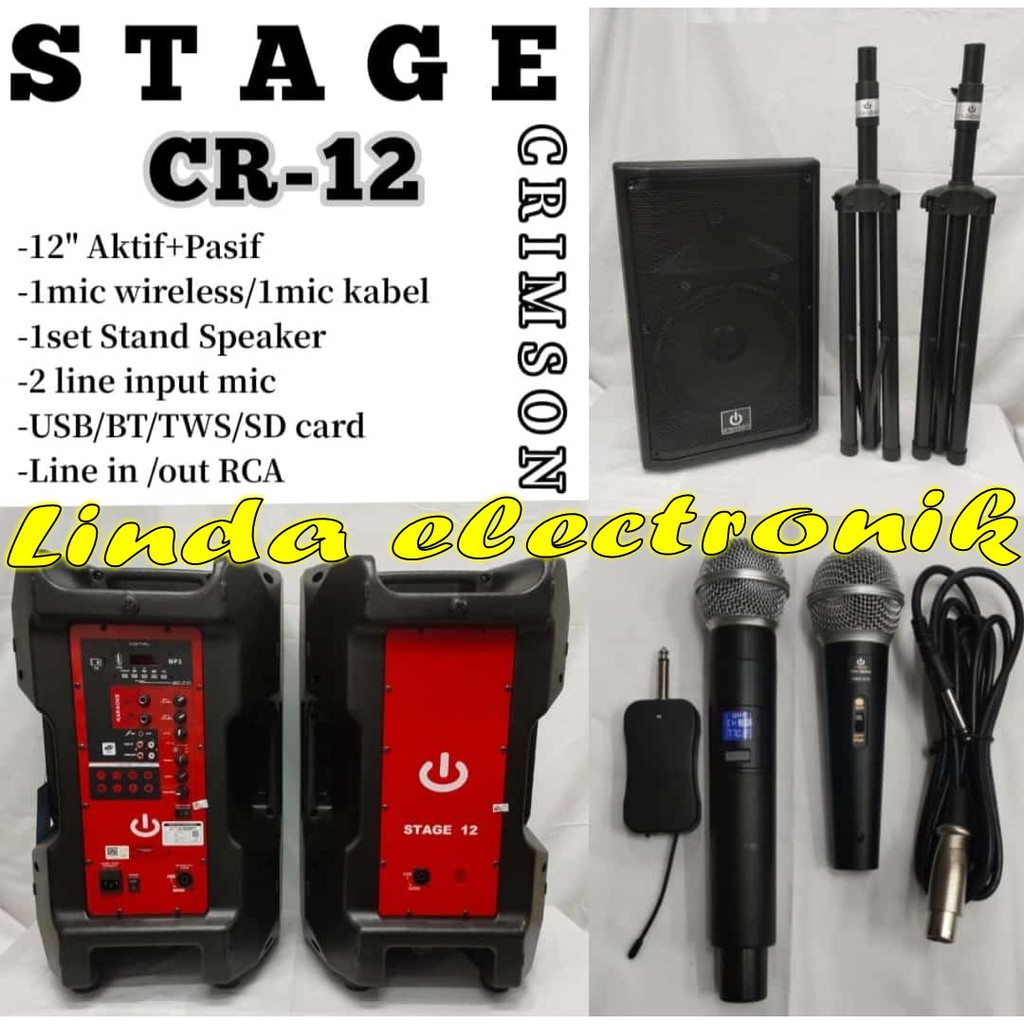 SPEAKER AKTIF PASIF CRIMSON STAGE 12 STAGE12 STAGE CR12 ORIGINAL
