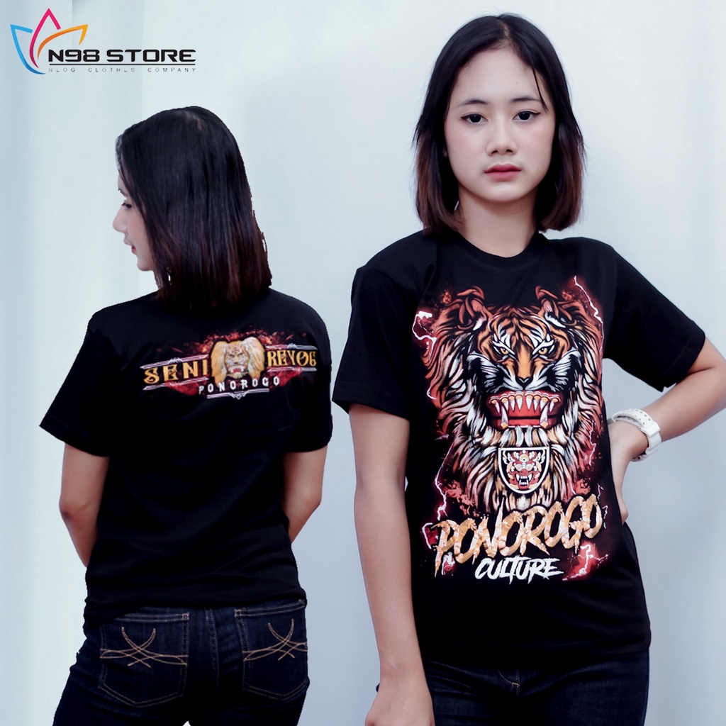Kaos Panjang Pendek Pria Wanita Kaos Sablon Kaos Reyog Ponorogo Singo Barong Macan Reog Ponorogo
