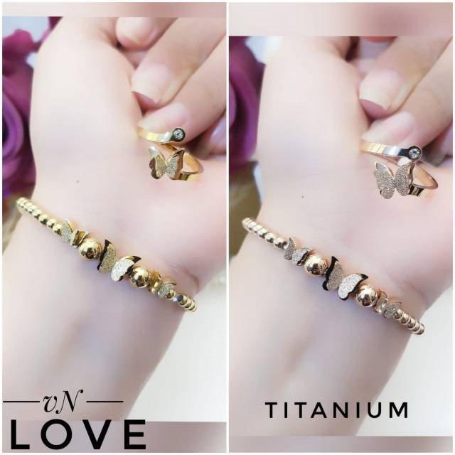 Titaniuk gelang dan cincin 0612g