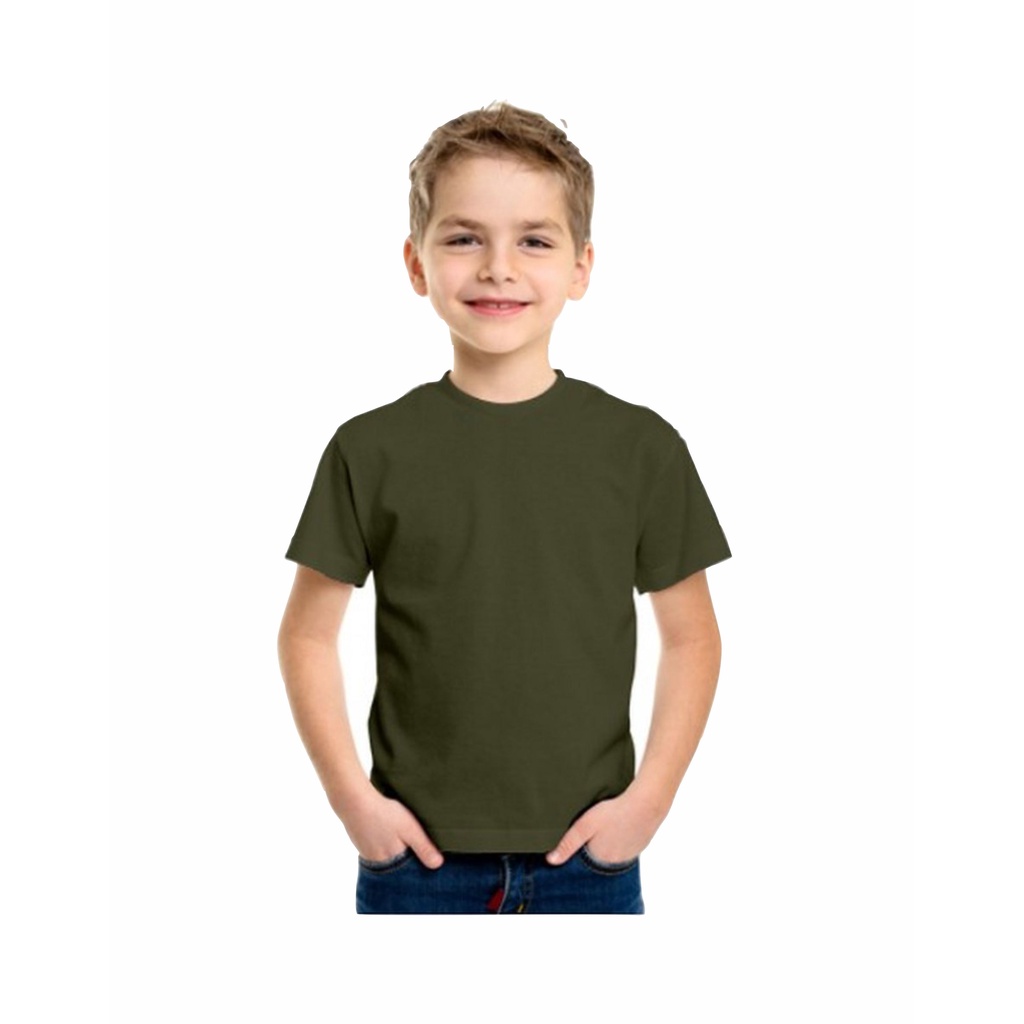 KAOS OBLONG ANAK ANAK UNISEX COTTON COMBED LENGAN PENDEK TSHIRT POLOS UMUR 2-10 TAHUN