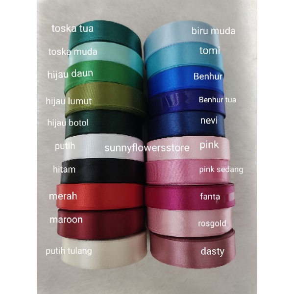 ( per 1 roll ) Pita saten/pita kado lebar 2 cm