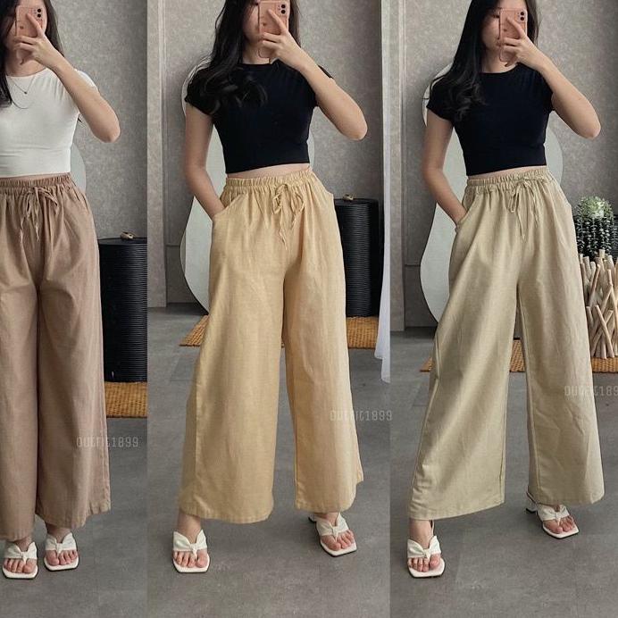 ۝ KULOT LINEN KOLOR MURAR / CELANA KULOT WIDI PANST ➯