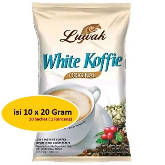 

Luwak white koffie 20gr isi 10