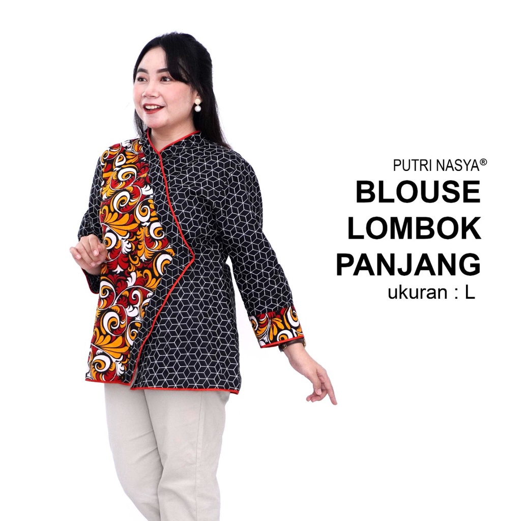 Atasan Batik Jumbo Wanita Blouse Big Size Wanita Formal Kantor Lengkap S-M-L-XL-2L-3L-4L-5L-6L-7L Model Blus Jumbo Seragam Kerja / Pakaian Seragam Batik LD 140 Kekinian Kantor