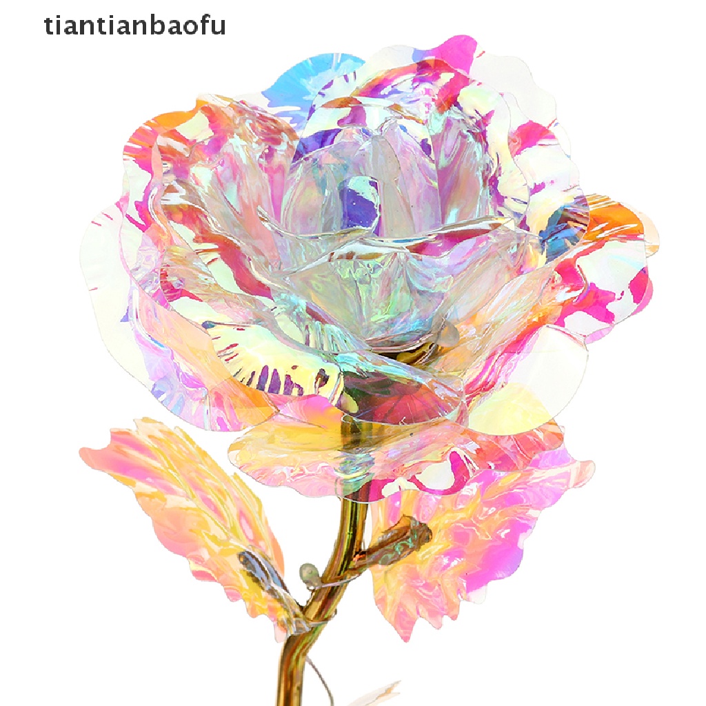 [tiantianbaofu] 24k Gilded Rose Gold Leaf Artificial Rose Flower Mother's Day Valentine's Day Boutique