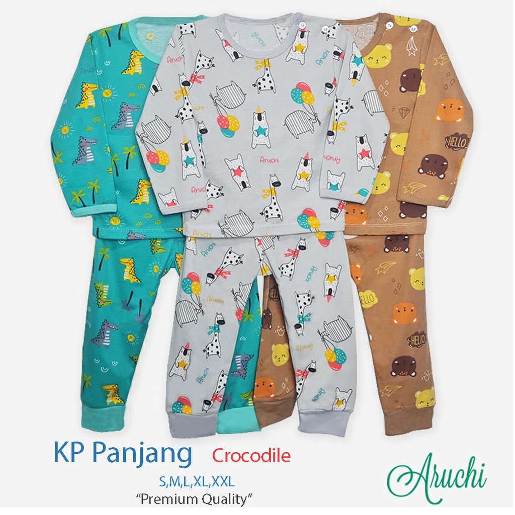 ♥BabyYank♥ ARUCHI STELAN PANJANG KANCING PUNDAK MOTIF 3 ELEPHANT CROCODILE GIRAFFE SIZE  S M L XL XXL