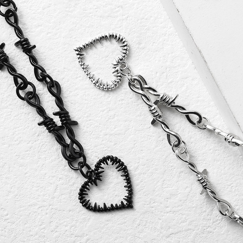 Kalung Choker Liontin Hati Gaya Hip-hop Gothic Untuk Pria Dan Wanita