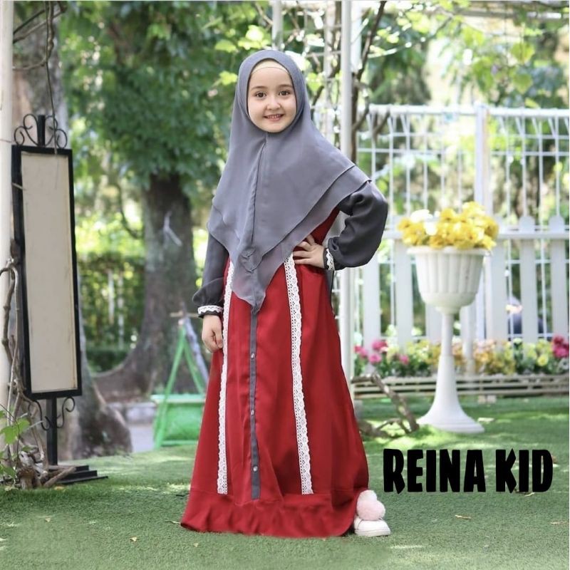 SYARI REINA KID ANAK, MOSCREPE, GAMIS HIJAB MUSLIM, MAXY DRESS