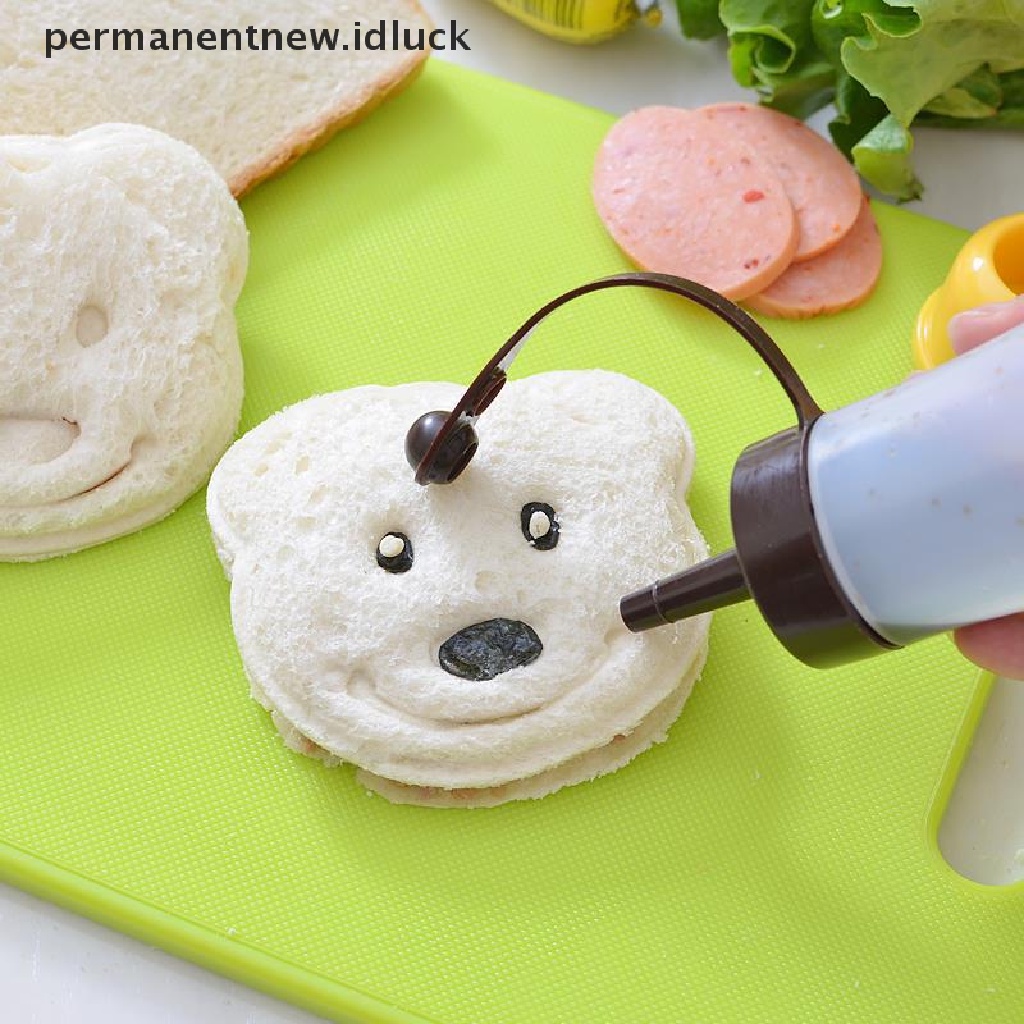 Cetakan Kue Roti Sandwich Bentuk Beruang Kecil Timbul DIY