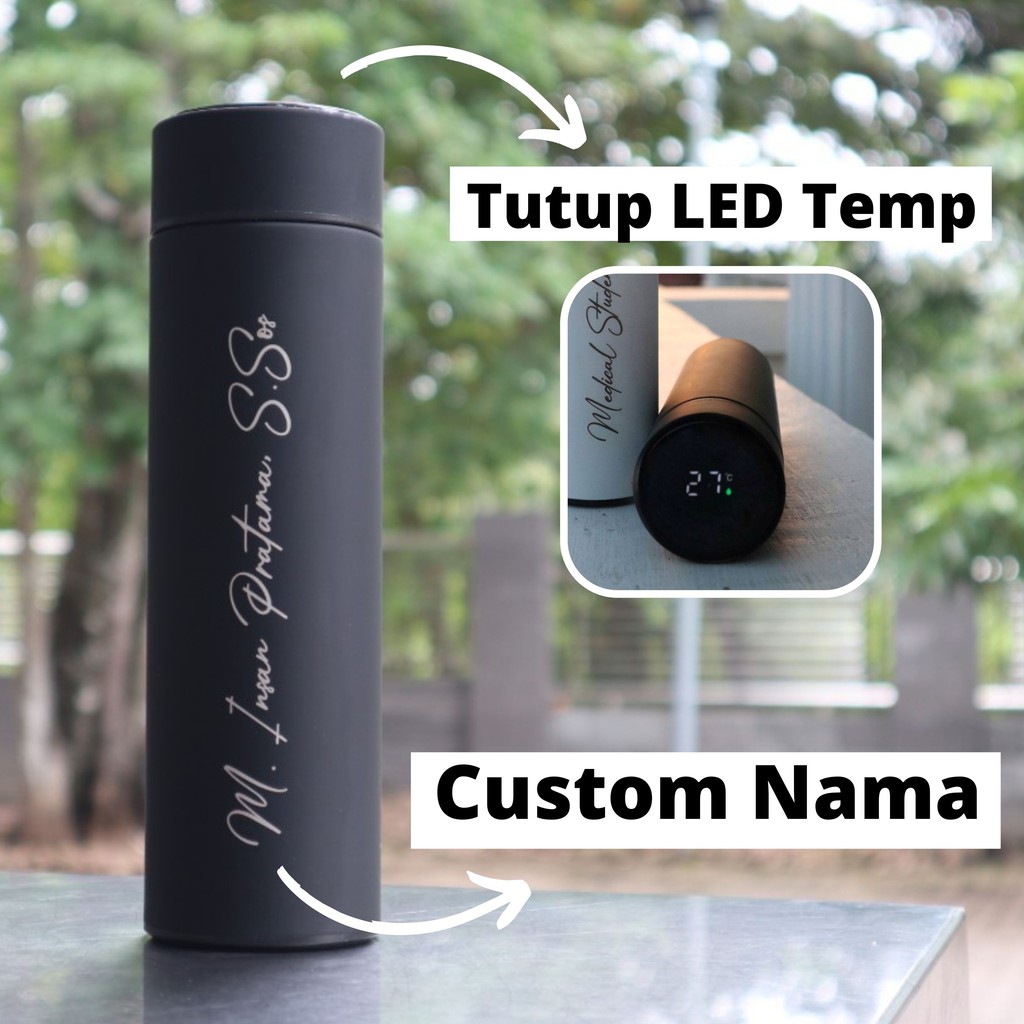 

Tumbler LED Custom Nama Hadiah Wisuda atau kado semhas Sarjana Kuliah Mahasiswa