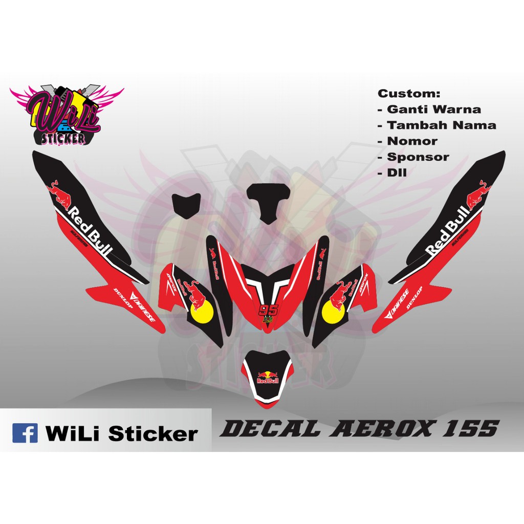 Decal Aerox 155 2018 Red Bull Full Body