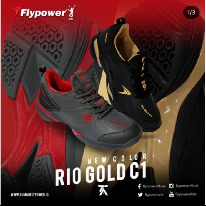 Sepatu Badminton Rio Gold C1-New Colour | Sepatu Badminton Flypower