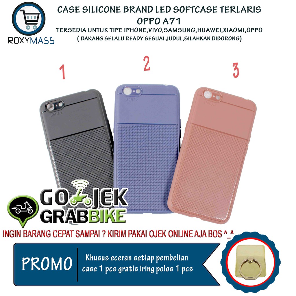 Terlaris Termurah Oppo A71 Case Merk Led Flash Softcase Keren Silicone HP Kekinian Softshell