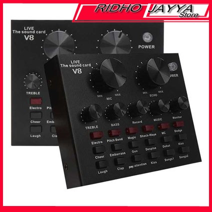 TaffSTUDIO USB External Soundcard Live Broadcast Microphone Headset V8