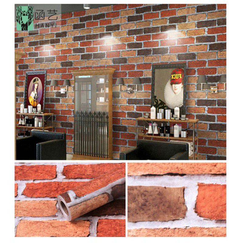 1 kg 1 Roll Wallpaper dinding motif Bata acak