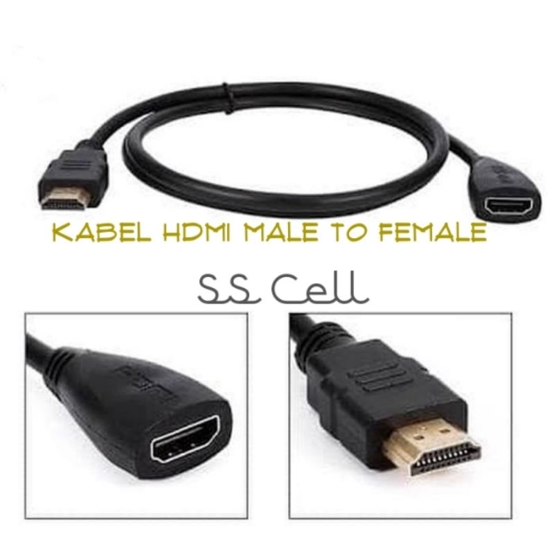 Kabel HDMI Male to Female 1.5meter / Kabel Extention HDMI 30Cm