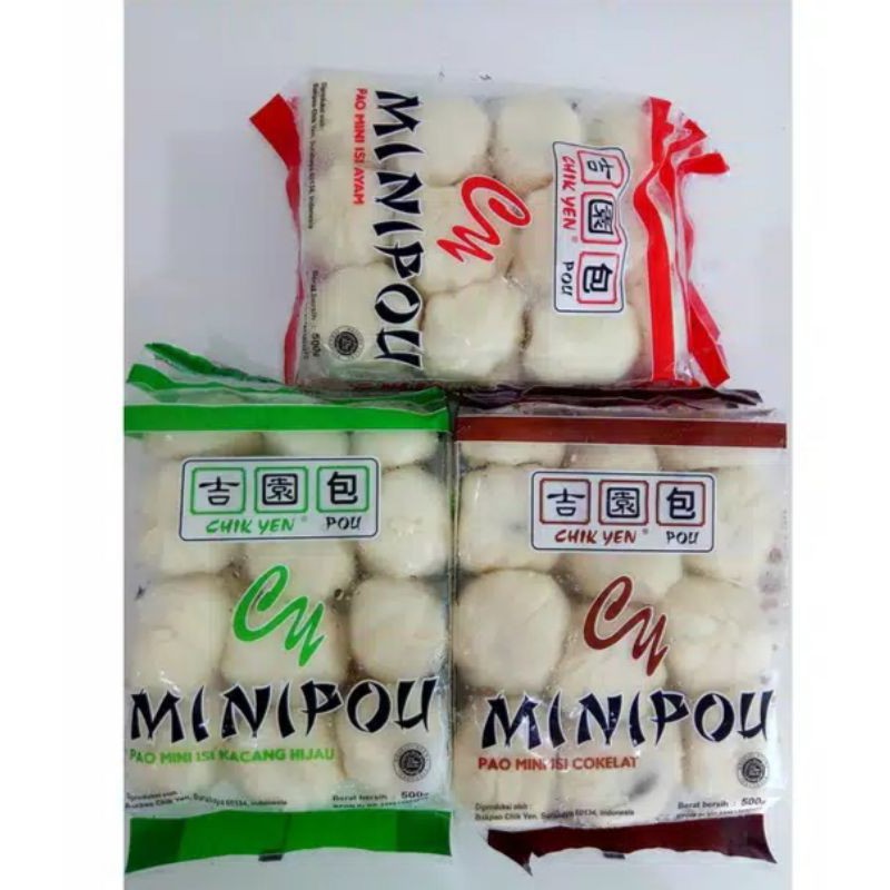 

Bakpao Minipou Chikyen Rasa coklat , ayam , kacang ijo isi 21pcs