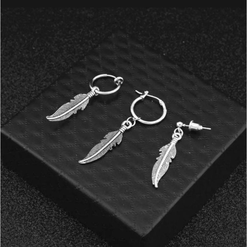 Anting Pria Wanita Tindik dan Jepit / Anting liontin Korea fashion