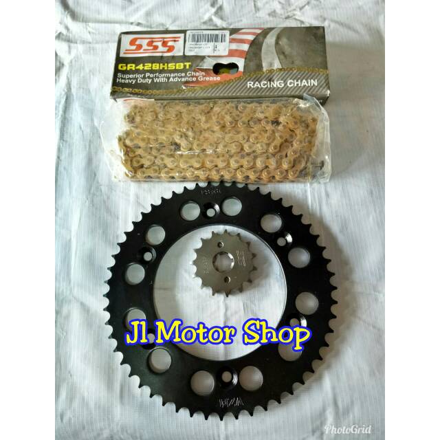 GearSet Gear Set 428 Vzm Rantai Sss HSBT HONDA CRF 150 - Girset VZM Rantai SSS HSBT HONDA CRF 150