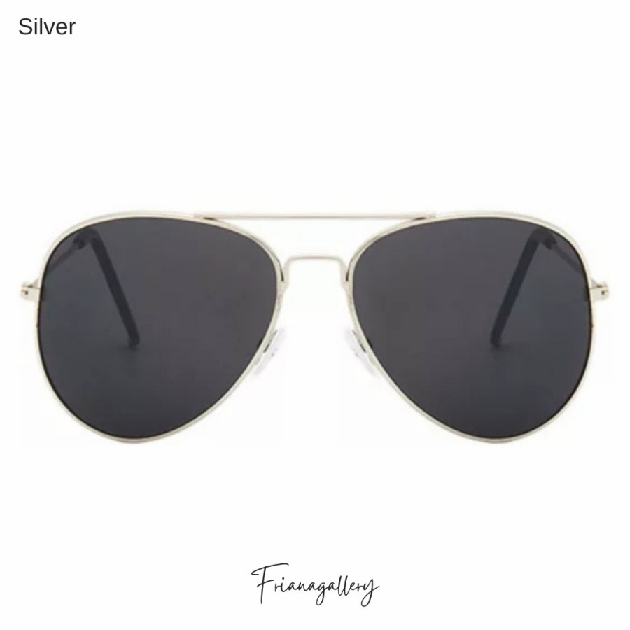 Kacamata Pria Cowok Hitam Keren Fashion Aviator Sunglasses